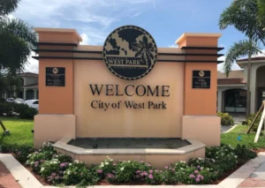 West Park Welcome Sign